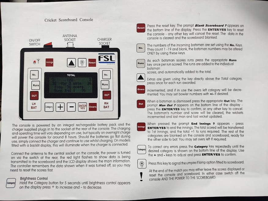 Scoreboard Console Manual